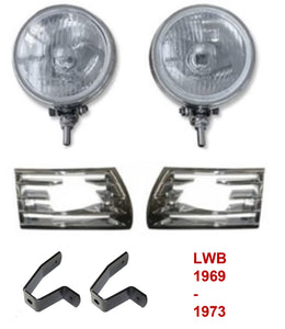 LWB (1969-1973) Through-the-Grille FOG Light Assemblies - OEM Lenses