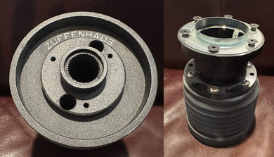 Zuffenhaus steering wheel extender hub with detailed design.