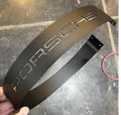 911 Air-Cooled Fan Hold-Down Strap in stainless steel for engine bay upgrade.