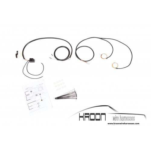 Kroon Cibié Hoodlights Wiring Harness with connectors, grommets, relay, fuses, and cable ties.