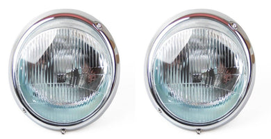 Basic H4 Headlights (1965-1989) - PAIR - Audette Collection ~ Porsche Lighting Restoration & BEST-IN-CLASS Porsche Parts