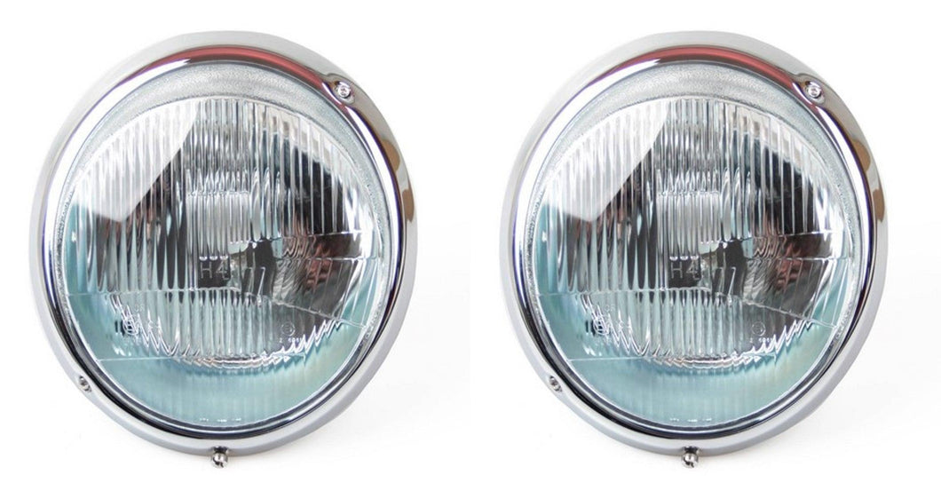 Basic H4 Headlights (1965-1989) - PAIR - Audette Collection ~ Porsche Lighting Restoration & BEST-IN-CLASS Porsche Parts